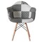 Fabulaxe Mid-Century Modern Style Fabric Lined Armchair with Beech Wooden Legs, Black and White, PK 4 QI004325.BW.4 - alternate 3